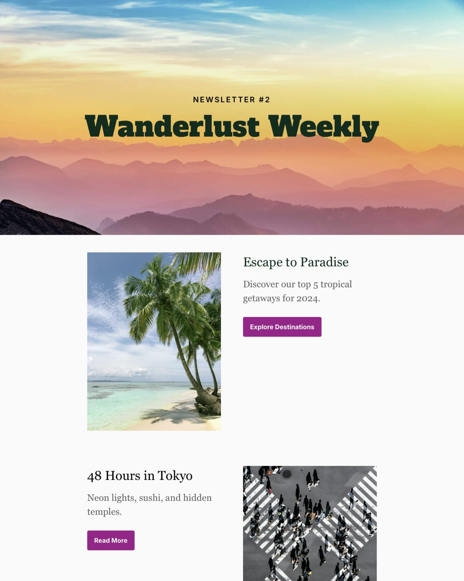 Minimalistic newsletter template